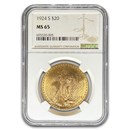 1924-S $20 St Gaudens Gold Double Eagle MS-65 NGC
