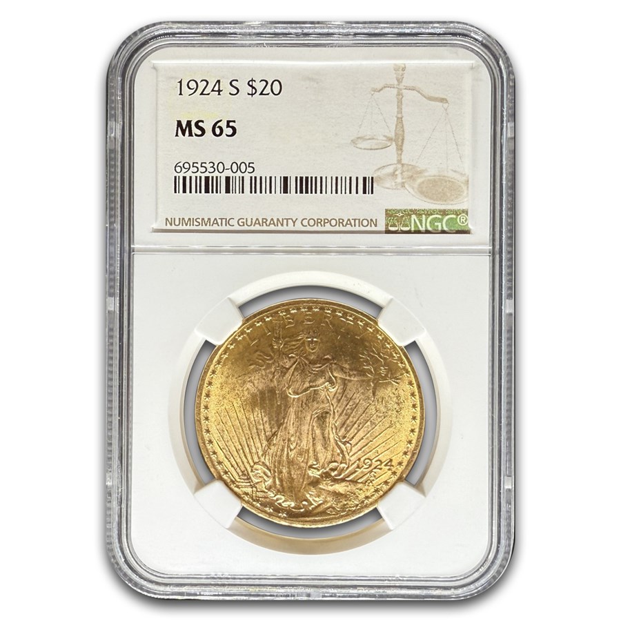 1924-S $20 St Gaudens Gold Double Eagle MS-65 NGC