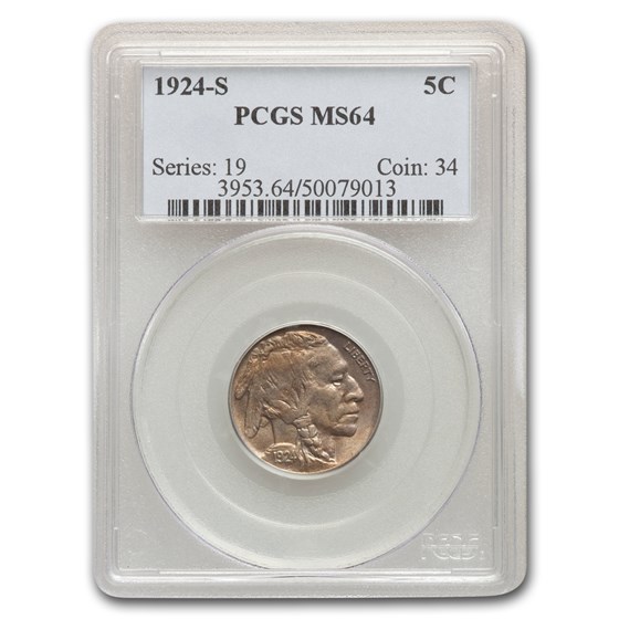 1924-S Buffalo Nickel MS-64 PCGS 1924-S Buffalo Nickel MS-64 PCGS