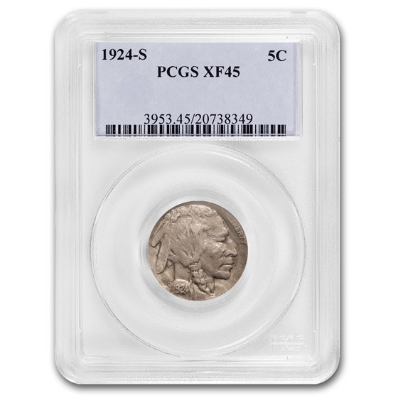 1924-S Buffalo Nickel XF-45 PCGS 1924-S Buffalo Nickel XF-45 PCGS