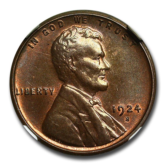 1924-S Lincoln Cent MS-63 NGC (Brown) 1924-S Lincoln Cent MS-63 NGC (Brown)