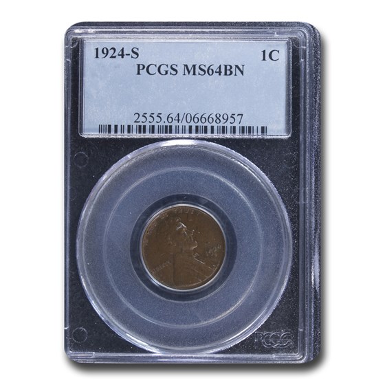1924-S Lincoln Cent MS-64 PCGS (Brown) 1924-S Lincoln Cent MS-64 PCGS (Brown)