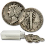 1924-S Mercury Dime 50-Coin Roll Avg Circ