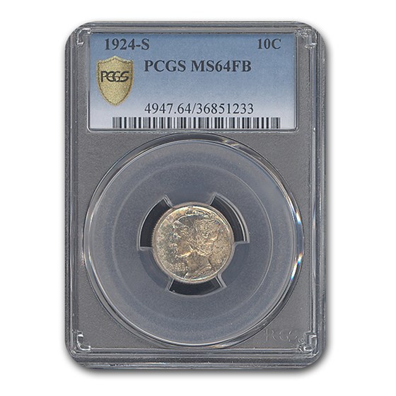 1924-S Mercury Dime MS-64 PCGS (FB) 1924-S Mercury Dime MS-64 PCGS (FB)