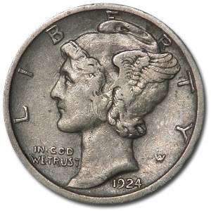 1924-S Mercury Dime XF 1924-S Mercury Dime XF