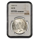1924-S Peace Dollar AU-58 NGC