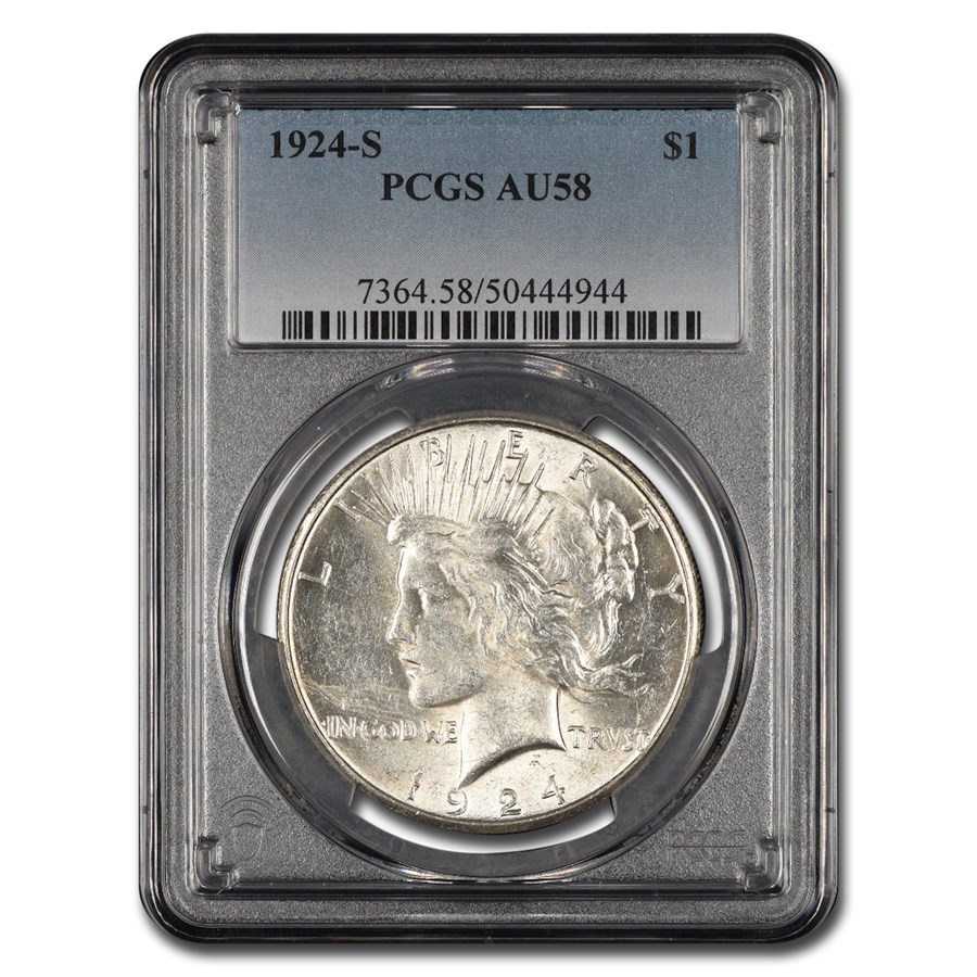 1924-S Peace Dollar AU-58 PCGS