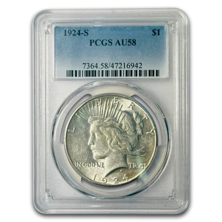 1924-S Peace Dollar AU-58 PCGS