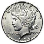 1924-S Peace Dollar AU-58