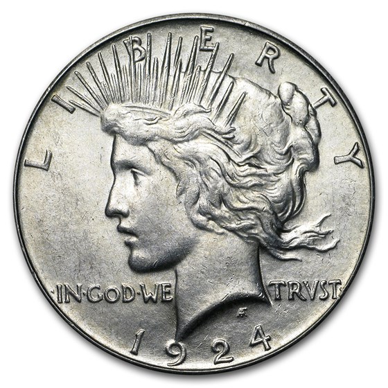 1924-S Peace Dollar AU-58