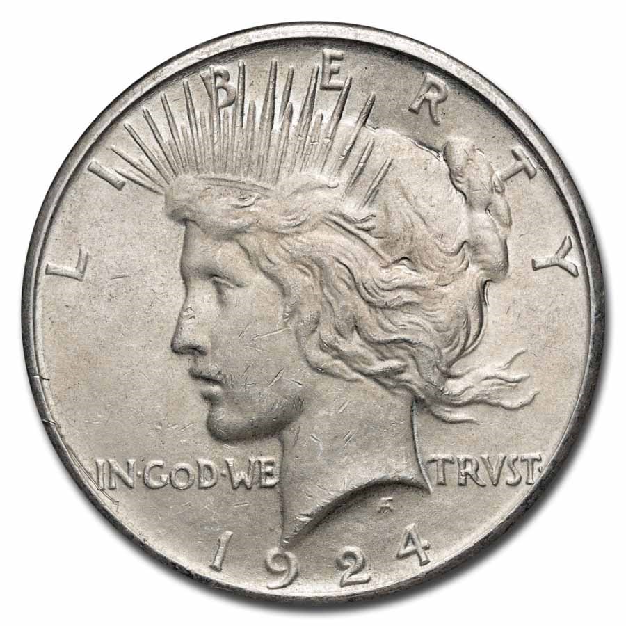1924-S Peace Dollar BU Details (Cleaned)
