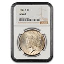 1924-S Peace Dollar MS-62 NGC
