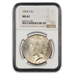 1924-S Peace Dollar MS-62 NGC