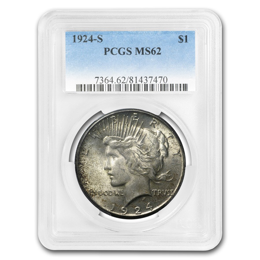1924-S Peace Dollar MS-62 PCGS (Toned)