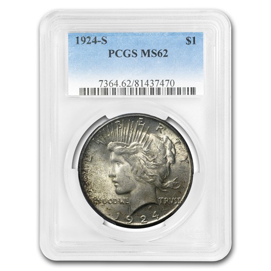 1924-S Peace Dollar MS-62 PCGS (Toned) 1924-S Peace Dollar MS-62 PCGS (Toned)