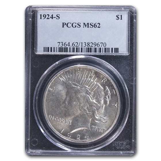 1924-S Peace Dollar MS-62 PCGS 1924-S Peace Dollar MS-62 PCGS