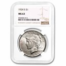 1924-S Peace Dollar MS-63 NGC