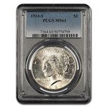 1924-S Peace Dollar MS-63 PCGS