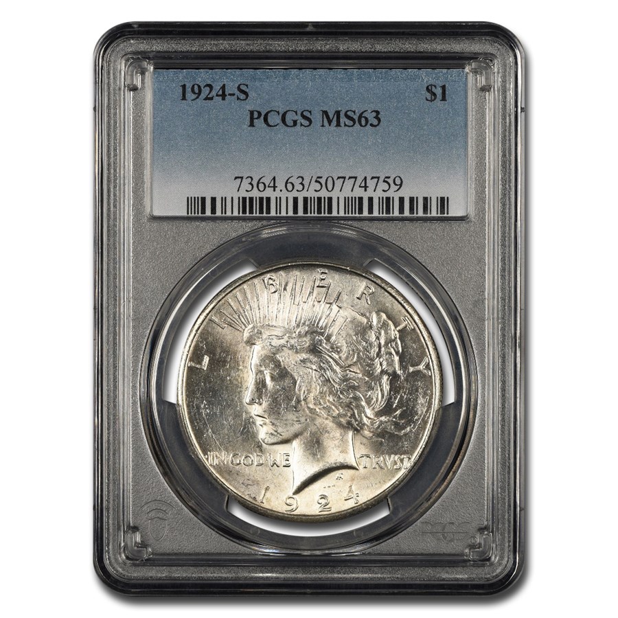 1924-S Peace Dollar MS-63 PCGS