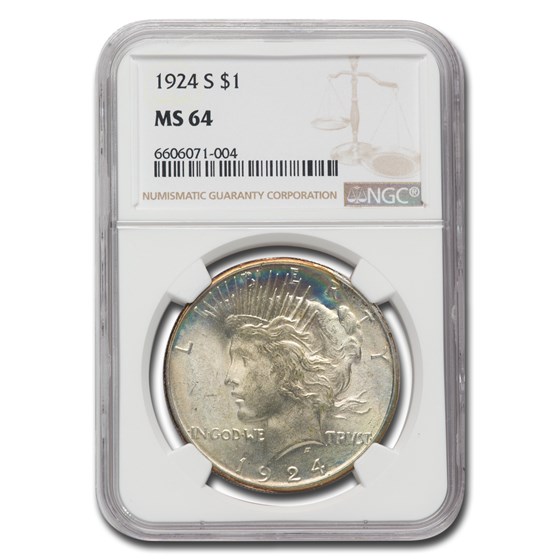 1924-S Peace Dollar MS-64 NGC 1924-S Peace Dollar MS-64 NGC
