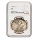 1924-S Peace Dollar MS-64 NGC