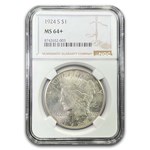 1924-S Peace Dollar MS-64+ NGC