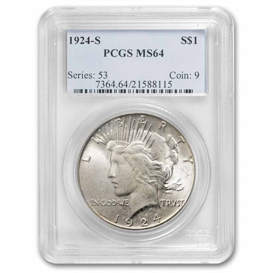 1924-S Peace Dollar MS-64 PCGS (Toned)