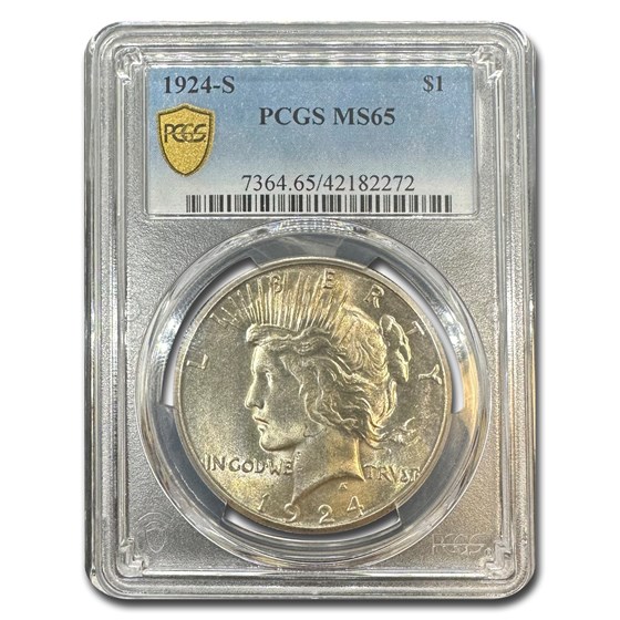 1924-S Peace Dollar MS-65 PCGS 1924-S Peace Dollar MS-65 PCGS