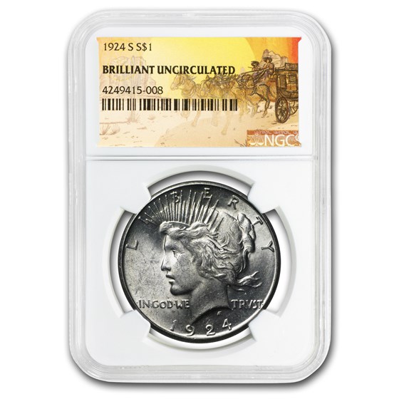 1924-S Stage Coach Peace Dollar BU NGC 1924-S Stage Coach Peace Dollar BU NGC