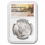 1924 Stage Coach Peace Dollar BU NGC