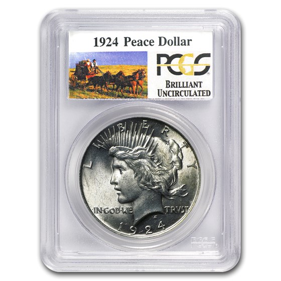 1924 Stage Coach Silver Dollar BU PCGS