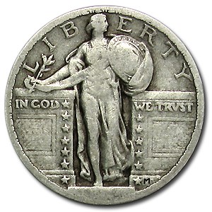 1924 Standing Liberty Quarter Fine (Partial Date) 1924 Standing Liberty Quarter Fine (Partial Date)