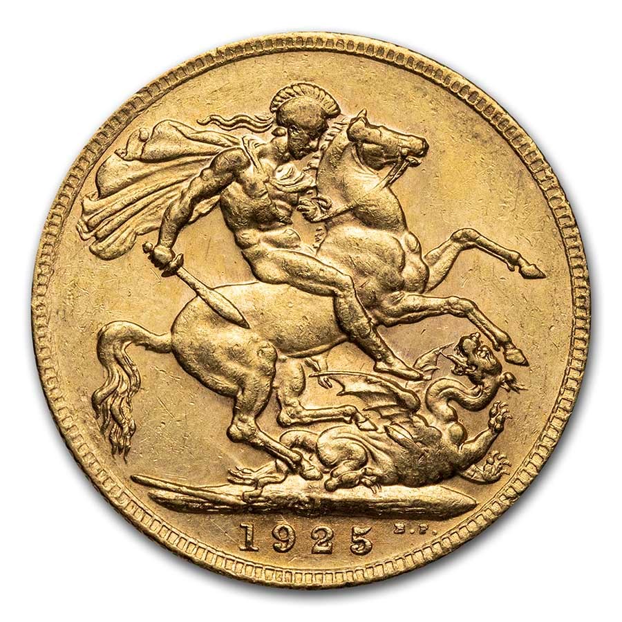 1925-1932-SA South Africa Gold Sovereign George V AU