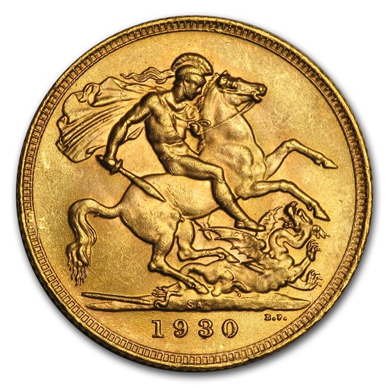 1925-1932-SA South Africa Gold Sovereign George V BU 1925-1932-SA South Africa Gold Sovereign George V BU