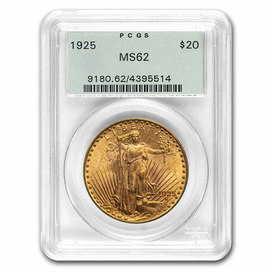 1925 $20 Saint-Gaudens Gold Double Eagle MS-62 PCGS (OGH) 1925 $20 Saint-Gaudens Gold Double Eagle MS-62 PCGS (OGH)