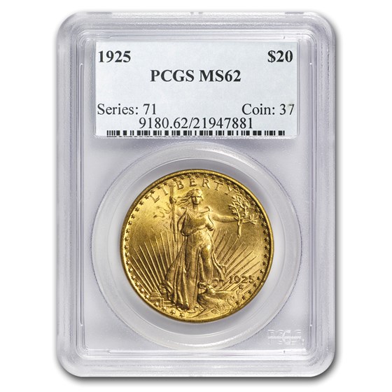 1925 $20 Saint-Gaudens Gold Double Eagle MS-62 PCGS 1925 $20 Saint-Gaudens Gold Double Eagle MS-62 PCGS