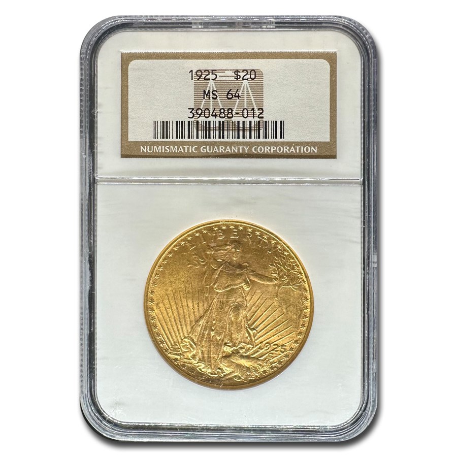 1925 $20 Saint-Gaudens Gold Double Eagle MS-64 NGC
