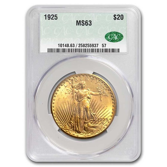 1925 $20 St Gaudens Gold Double Eagle MS-63 CACG 1925 $20 St Gaudens Gold Double Eagle MS-63 CACG