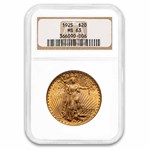 1925 $20 St Gaudens Gold Double Eagle MS-63 NGC