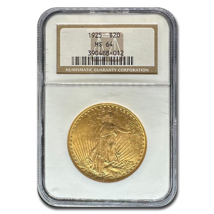 1925 $20 St Gaudens Gold Double Eagle MS-64 NGC