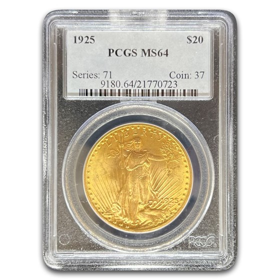 1925 $20 St Gaudens Gold Double Eagle MS-64 PCGS