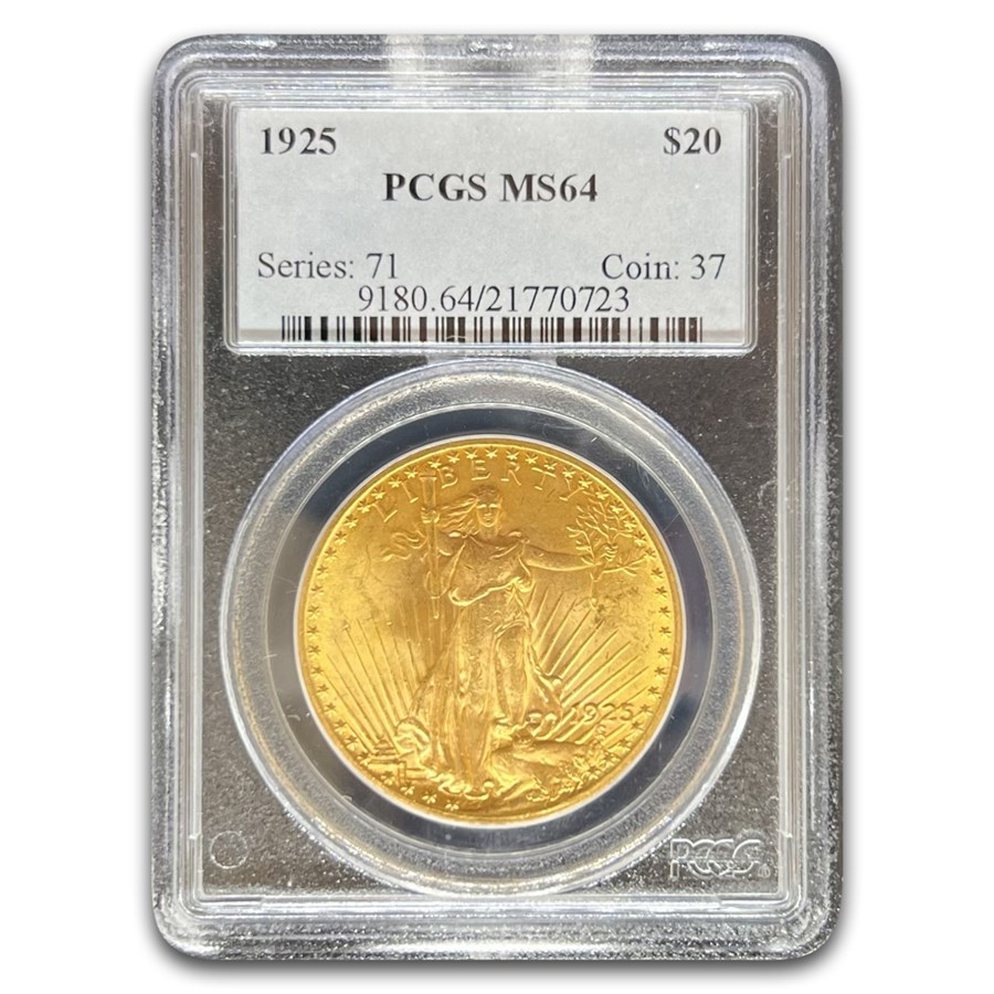 1925 $20 St Gaudens Gold Double Eagle MS-64 PCGS