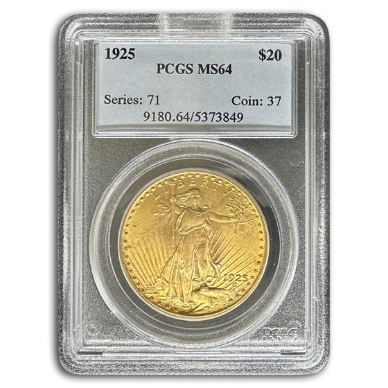 1925 $20 St Gaudens Gold Double Eagle MS-64 PCGS 1925 $20 St Gaudens Gold Double Eagle MS-64 PCGS