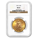 1925 $20 St Gaudens Gold Double Eagle MS-65 NGC