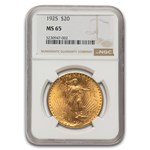 1925 $20 St Gaudens Gold Double Eagle MS-65 NGC