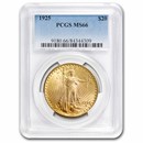 1925 $20 St Gaudens Gold Double Eagle MS-66 PCGS