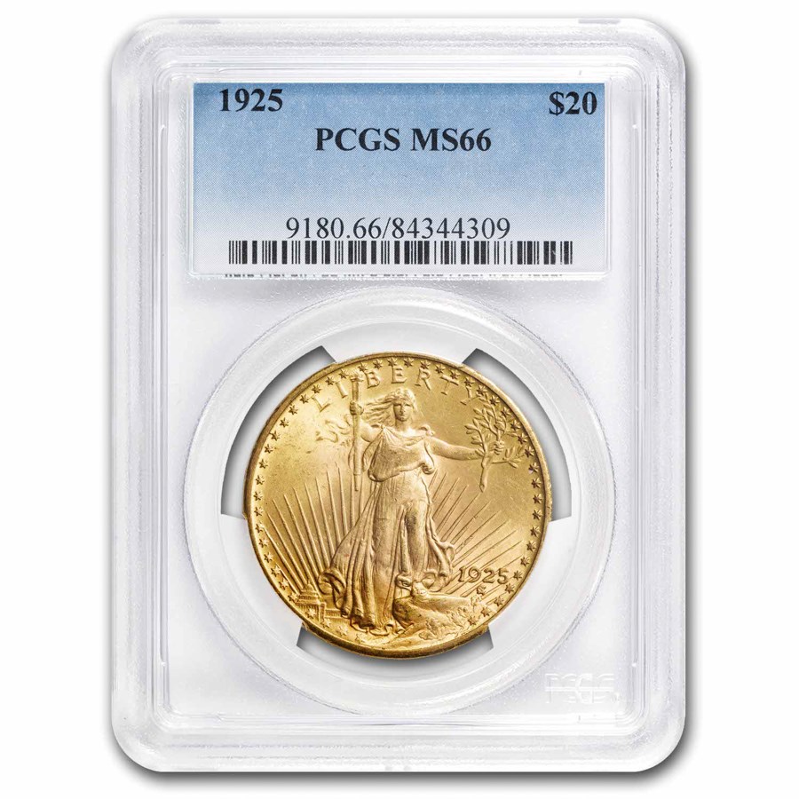 1925 $20 St Gaudens Gold Double Eagle MS-66 PCGS