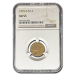 1925-D $2.50 Indian Gold Quarter Eagle AU-55 NGC