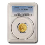 1925-D $2.50 Indian Gold Quarter Eagle MS-62 PCGS