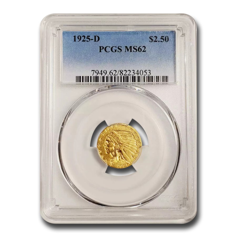 1925-D $2.50 Indian Gold Quarter Eagle MS-62 PCGS